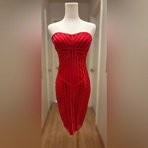 Gorgeous red Cache strapless dress sz 2
